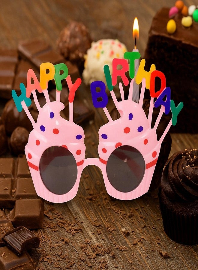 وي3 نظارات زينة لحفلات أعياد الميلاد للأطفال والكبار، مصنوعة من البلاستيك الملون بتصميم كب كيك، مرحة ومناسبة للصور (عبوة من 6 قطع؛ لون عشوائي). - Image 5